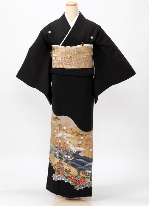 京友禅　雲取りに鶴（M）